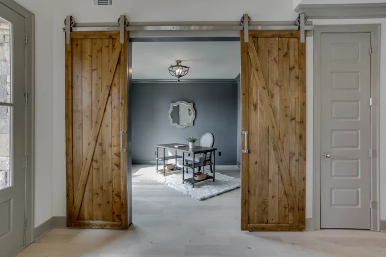 CAD Home Crafters & Designs - Builder for custom homes Craftsman style home in Rockingham County, NC, luxury office space with barn sliding doors