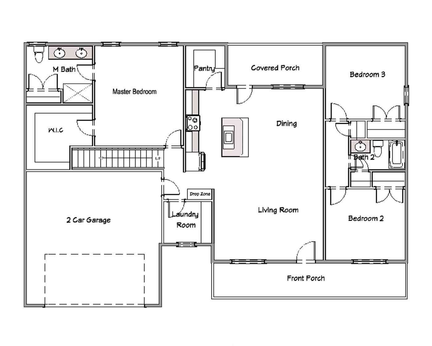 Ironwood Architectural Plans, Front Elevation, single story