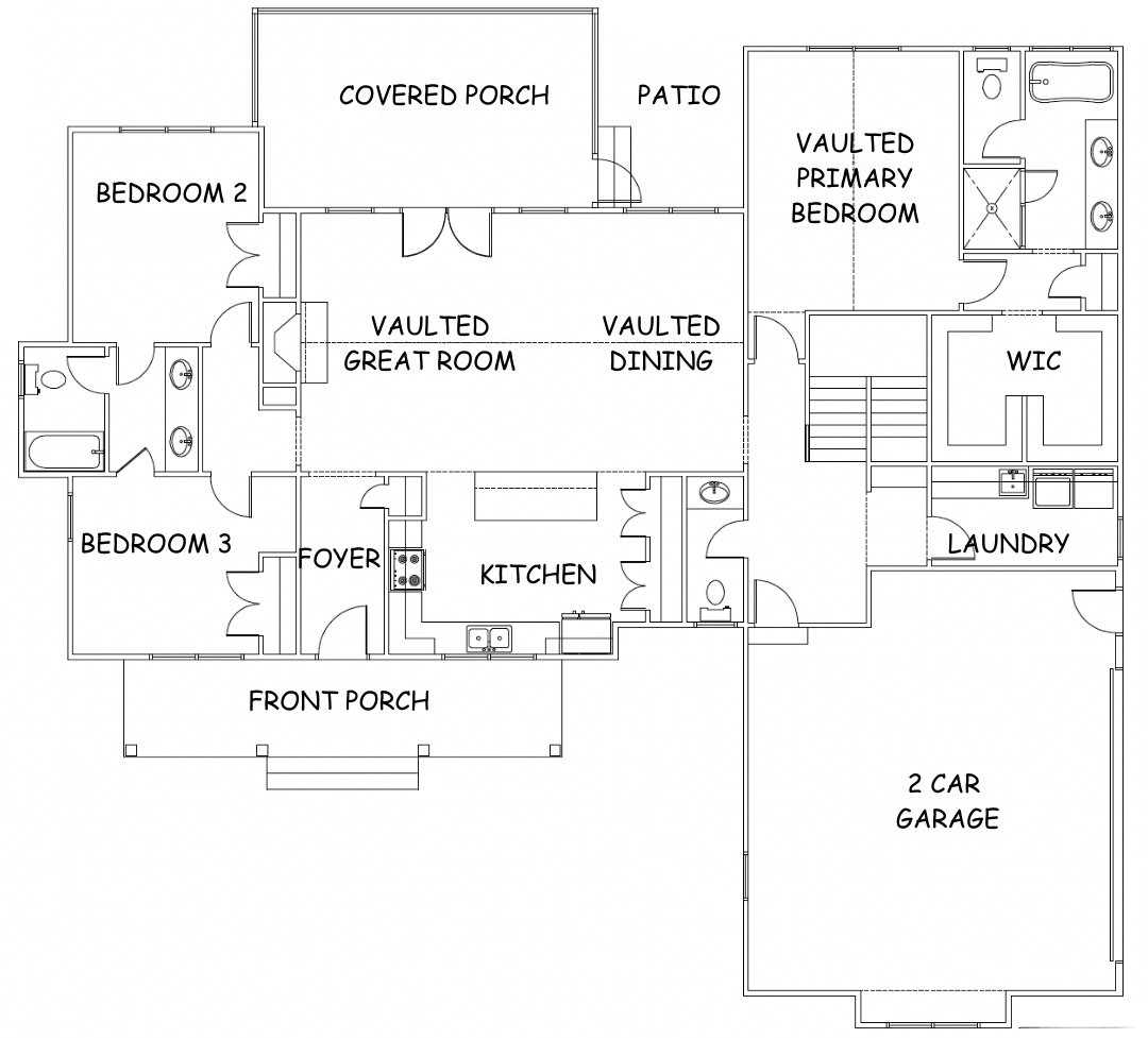 Ironwood Architectural Plans, Front Elevation, single story